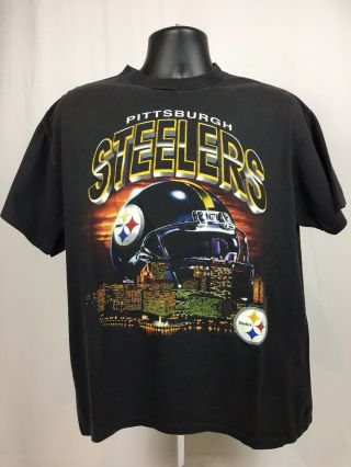 Vintage Pittsburgh Steelers T Shirt Size Large Black
