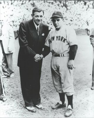 Babe Ruth & Yogi Berra - 8 " X 10 " Photo - 1947 - Yankee Stadium - York