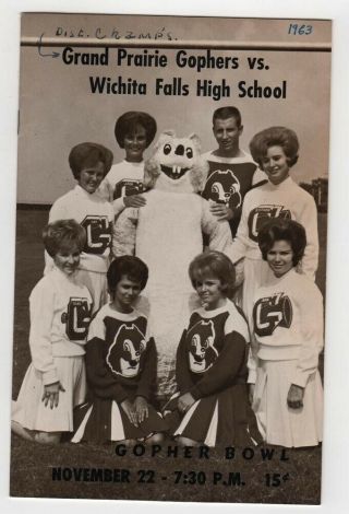 1963 Texas High School Football Program Wichita Falls V Grand Prairie 49493