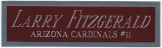 Larry Fitzgerald Arizona Cardinals Nameplate Autographed Signed Football Jersey
