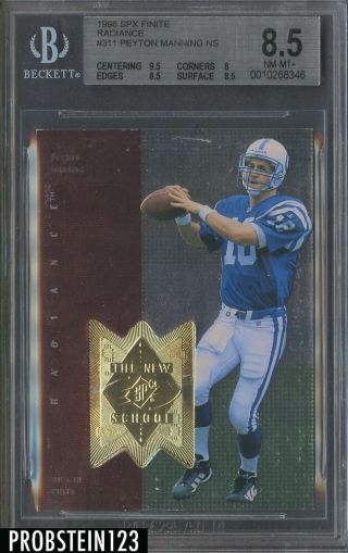 1998 Spx Finite Radiance Peyton Manning Colts Rc Rookie /1885 Bgs 8.  5