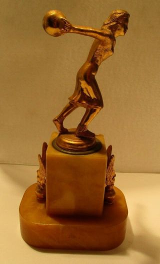 1957 - 58 Vintage Woman ' s Bowling Trophy Award,  Antique Alchemy - Bakelite - 2 1/2lbs 3