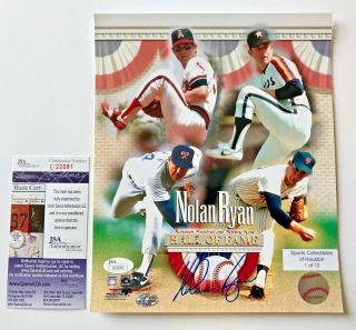Nolan Ryan Signed 8x10 Photo Jsa Autograph D1/10 Astros Angels Rangers Mets