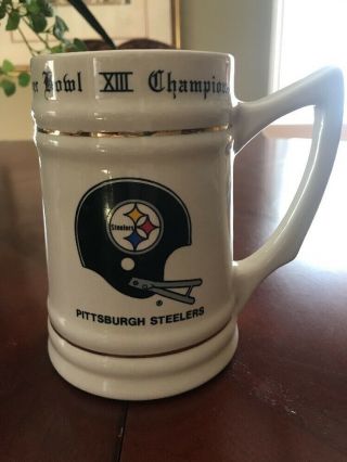 Vintage Bowl Xiii Champions Pittsburgh Steelers Stein Mug