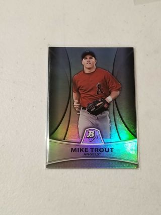 2010 Mike Trout Bowman Platinum Pp5 Refractor 287/999 Thick.  Sweet
