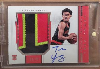 2018 - 19 National Treasures Trae Young RC TRUE RPA Prime Patch AUTO 38/49 Hawks 2