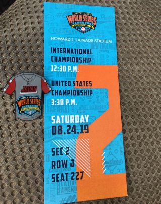International / United States Final Ticket Stub And Japan Little League Pin