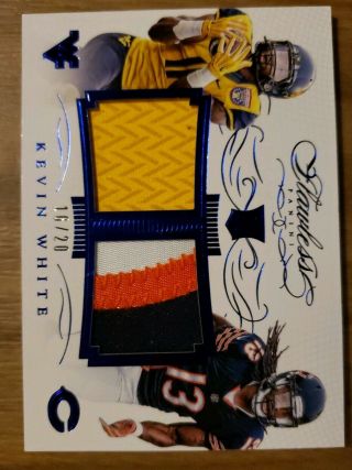 /20 Sp Kevin White 2015 Panini Flawless Dual Patch Rc Rookie Bears Psa? 4 Color