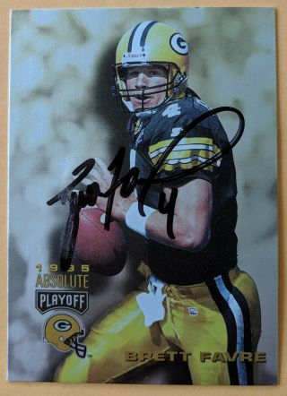 Brett Favre - Green Bay Packers - Autographed 1995 Playoff Absolute Card 35