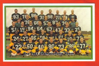 Green Bay Packers Postcard 1962 Championship Team Jim Taylor Jerry Kramer