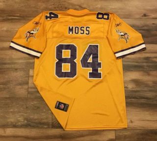 Minnesota Vikings Randy Moss Reebok Vintage Gold Nfl Football Jersey Mens Large