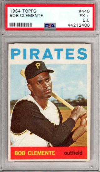 1964 Topps Roberto Clemente 440 Psa Graded 5.  5 Ex,  Cond " Pack Fresh Hi - End "
