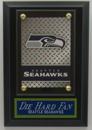 Die Hard Fan Seattle Seahawks Card Wall Plaque With Easel For Man Cave 12th Man