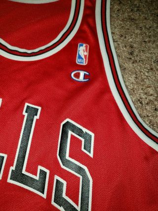 Vintage Champion Michael Jordan Chicago Bulls Basketball Jersey Away Red size 44 3