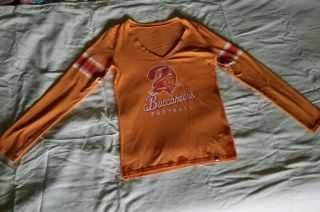 Womens Vintage Tampa Bay Buccaneers Old Logo Orange Long Sleeve Tshirt