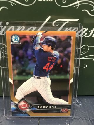Anthony Rizzo Chicago Cubs 2018 Bowman Chrome Baseball Gold Refractor /50