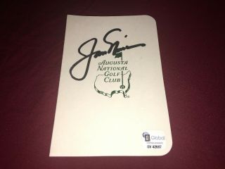 Jack Nicklaus Autographed Signed Masters Augusta National Score Card Gai