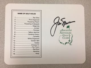 Jack Nicklaus Autographed Augusta National Scorecard Masters