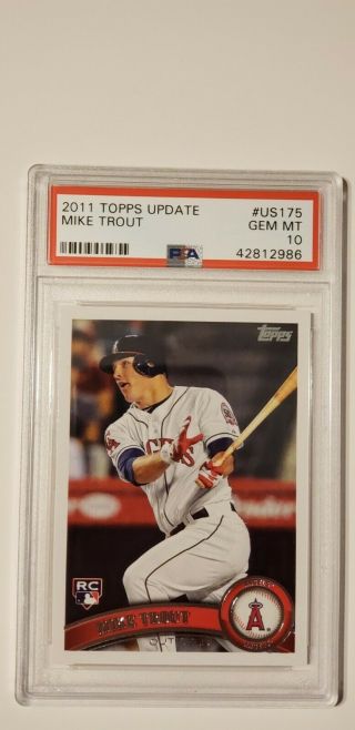 2011 Topps Update Mike Trout Rookie Card Us175 - Psa 10 Gem