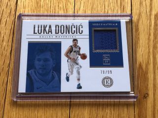 Luka Doncic 2018 - 19 Panini Encased Rookie Patch Materials 70/99 Dallas Mavericks