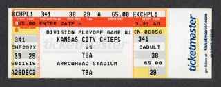 Nfl Afc Divisonal Playoff 1/11/2004 Chiefs Colts Full Ticket Peyton Manning Mvp