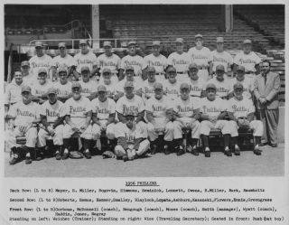 1956 Phillies 8x10 Team Photo Richie Ashburn Robin Roberts And More 8x10