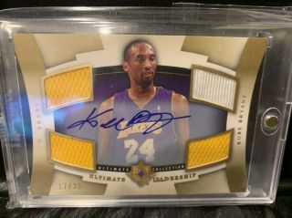 2007 - 08 Ud Ultimate Kobe Bryant Quad Jersey Auto 17/25 Lakers