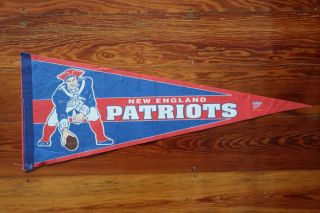 Vintage England Patriots Large Pennant Flag Banner Football Boston Mascot