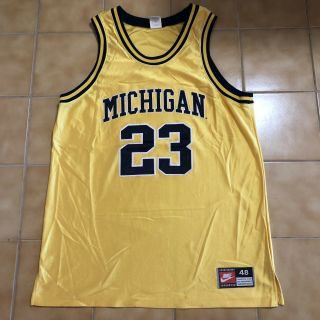 Vtg 90s Nike Michigan Wolverines Fab 5 Era Authentic 23 Jersey Rose Webber 48