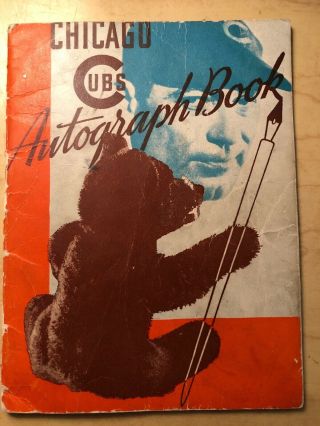 Vintage Intact 1937 Chicago Cubs National League Baseball Club Autograph Book