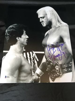 Hulk Hogan Signed 11x14 Autographed Photo Beckett Witnessed I48011 Rocky Iii