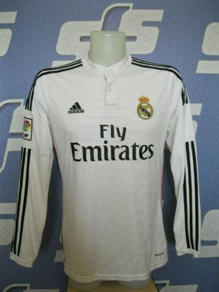 Real Madrid 2014/2015 Home Sz M Adidas Shirts Jersey Maillot Football Soccer L/s