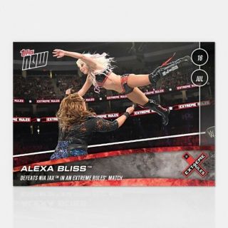 2018 Topps Now Www 44 Alexa Bliss Defeat Nia Jax In An Extreme Rules Match