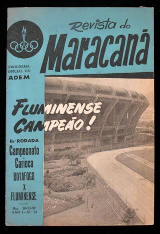 1959 European Cup Final Program Programme Scarce Maracana Olympics Football