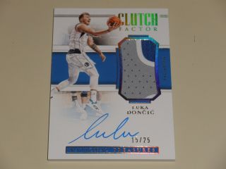 2018 - 19 Panini National Treasures Clutch Factor Patch Auto Luka Doncic 15/25