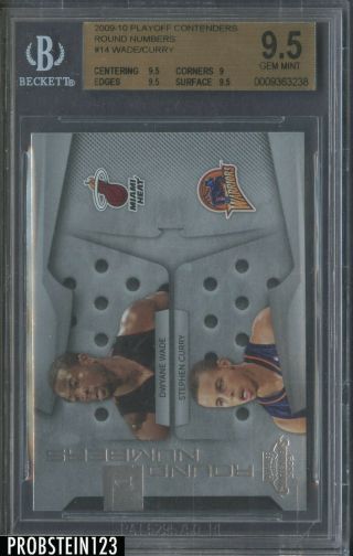 2009 - 10 Playoff Contenders Round Numbers Stephen Curry Rc Dwyane Wade Bgs 9.  5