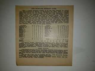 Murname Benefit Baseball Game 1917 Reach Boxscore Shoeless Joe Jackson Babe Ruth