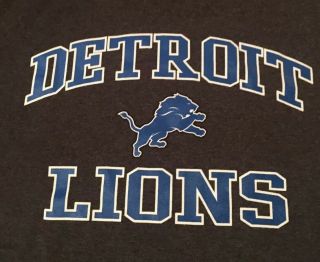 Nfl Detroit Lions Football Large Gray Graphic T - Shirt Fast
