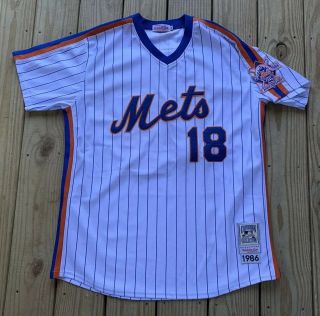 Darryl Strawberry Mets Authentic Mitchell & Ness Throwback Jersey 1986 Size 52