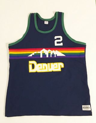 Denver Nuggets Retro Nba Basketball Jersey 2 Medalist Sand - Knit Size X - Large