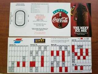 Nhl 1994 - 1995 Chicago Blackhawks Unfolded Pocket Hockey Schedule - Coca - Cola (3)