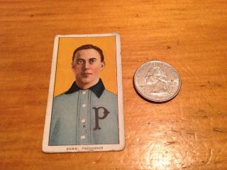 1910 T206 Sweet Caporal Tobacco Baseball Card Hunky Shaw Providence Vg