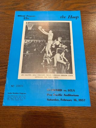 1957 Ucla Vs Stanford Basketball Program “the Hoop”
