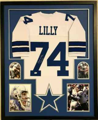 Framed Dallas Cowboys Bob Lilly Autographed Signed Inscribed Jersey Jsa