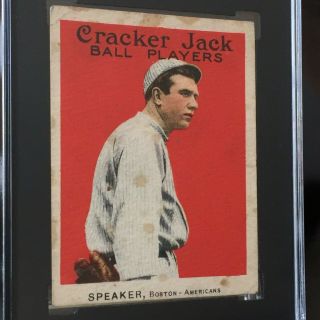 1915 Cracker Jack Tris Speaker see 1914 Ty Cobb t206 Honus Wagner era SGC PSA 2