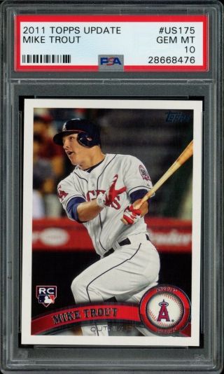 2011 Mike Trout Topps Update Us175 Angels Rc Rookie Psa 10