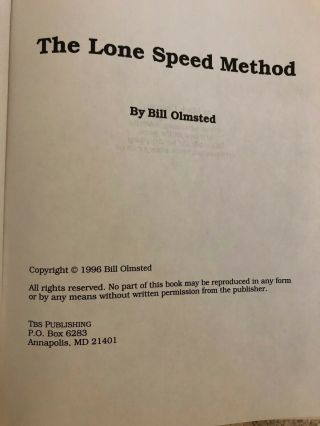 The Lone Speed Method - Bill Olmsted - Horse Race Handicapping 2