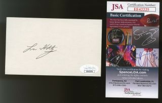 Lou Holtz Notre Dame Signed Index Card Auto Autograph Jsa