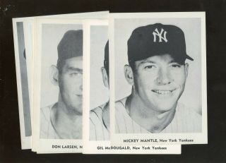 Circa 1959 Jay Publishing York Yankees Photo Set Of 12 Ex,