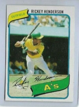 Rickey Henderson 1980 Topps Baseball Rookie Card 482 - Oakland Athletics - Vg